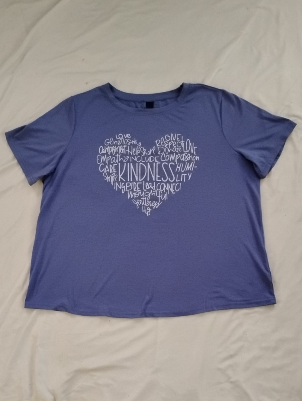 3/$20 Women's Purple 'Kindness' Heart Graphic Tee
